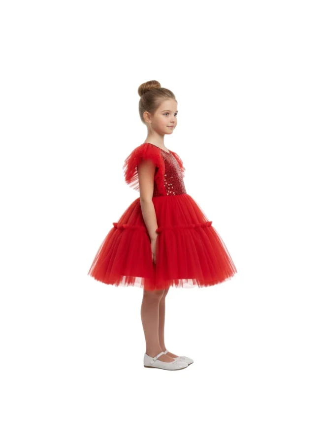 D'Daniela Alice Butterfly Red Party Dress